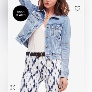 Free People Rumor Denim Jacket in light indigo (large)